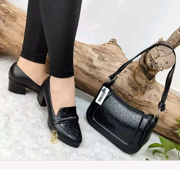 کیف و کفش زنانه ست کیف و کفش ورنی نگین ثابت