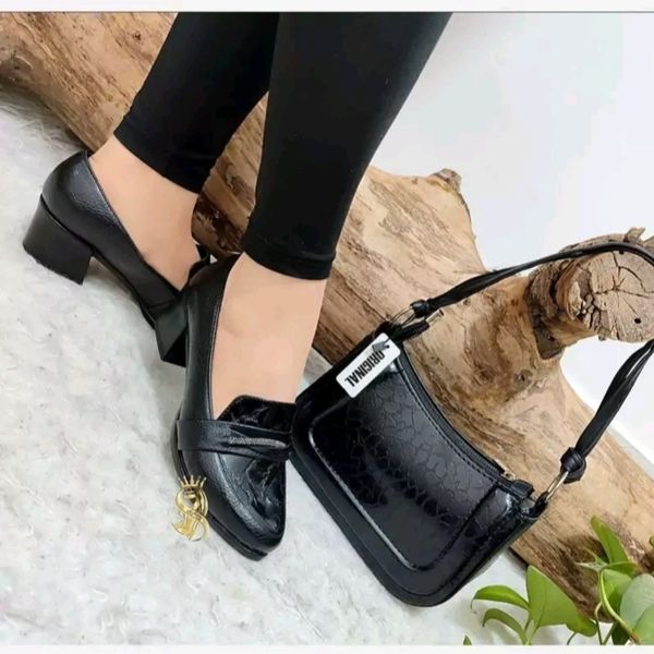 کیف و کفش زنانه ست کیف و کفش ورنی نگین ثابت
