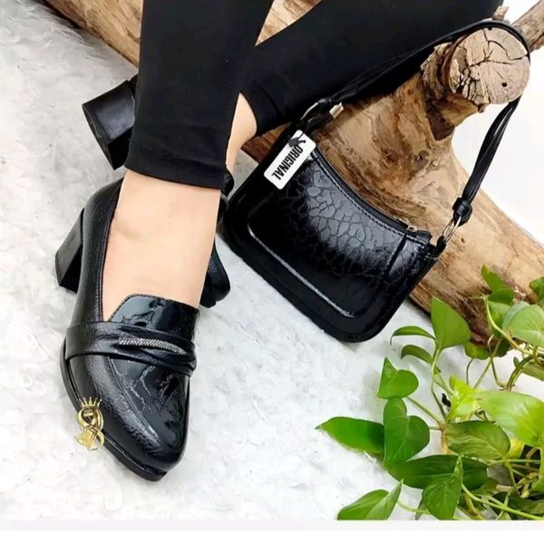 کیف و کفش زنانه ست کیف و کفش ورنی نگین ثابت