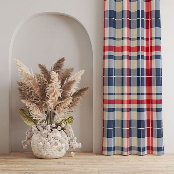 پارچه مخمل طرح چارخونه کد 5013059