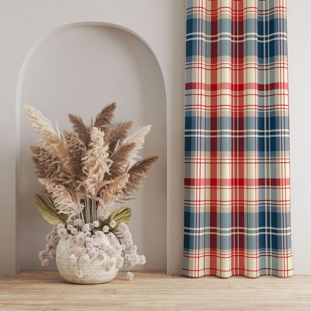 مشخصات پارچه مخمل پارچه باما طرح چارخونه کد 5013060