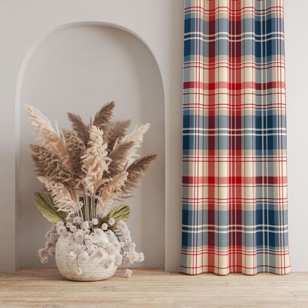 پارچه مخمل طرح چارخونه کد 5013060