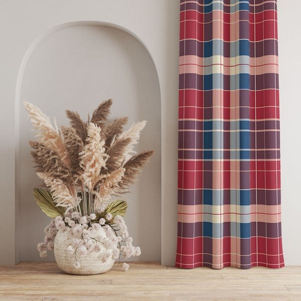 پارچه مخمل طرح چارخونه کد 5013061