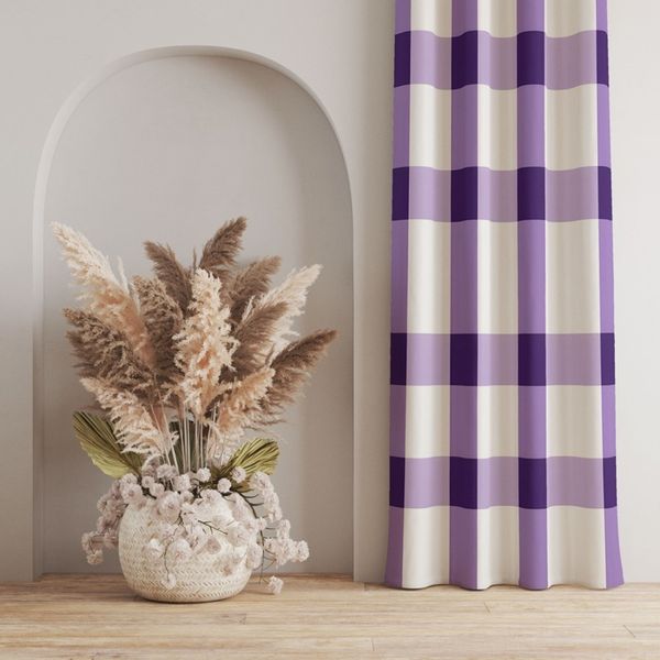 پارچه مخمل طرح چارخونه کد 5013063