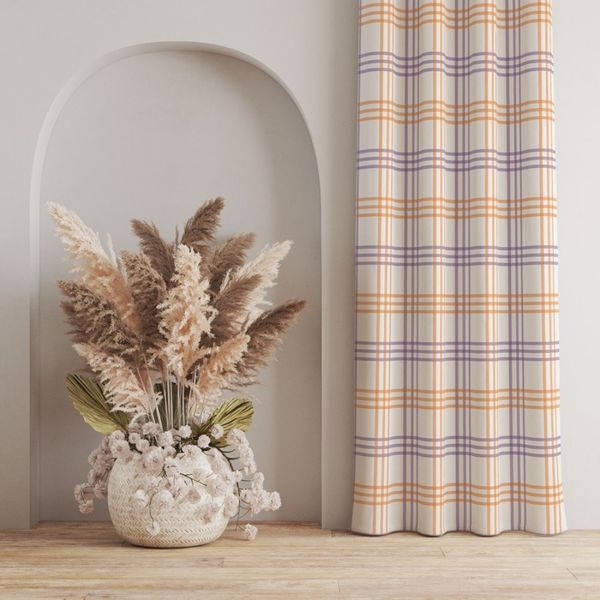 پارچه مخمل طرح چارخونه کد 5013065