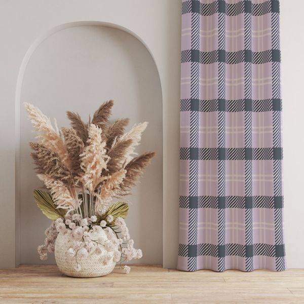 پارچه مخمل طرح چارخونه کد 5013070