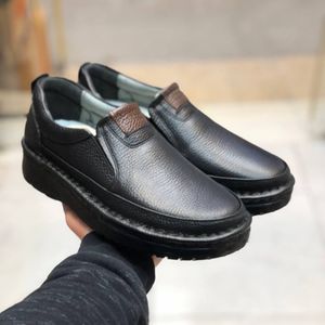 قیمت ارزان کفش چرم طبی مردانه کلارک بی بند رنگ مشکی