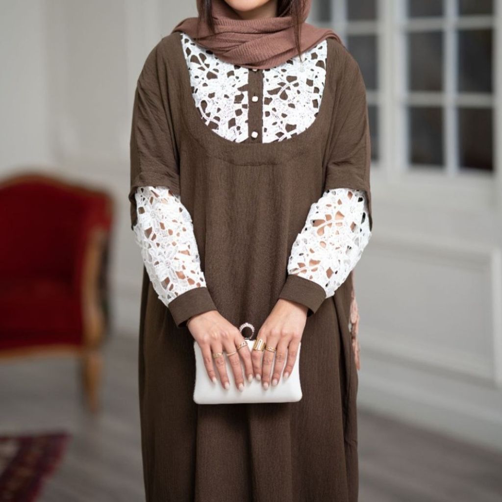 فروش اینترنتی پیراهن مانتویی خرجکار گیپور عیدانه