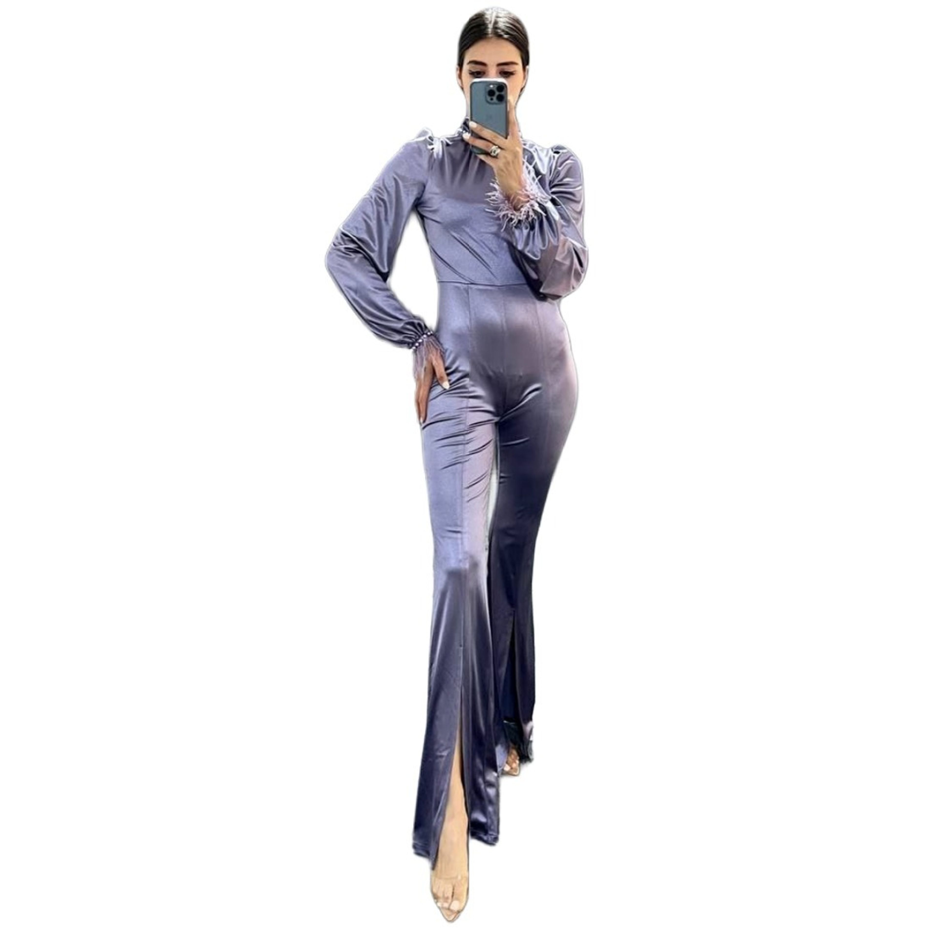 فروش اینترنتی سرهمی زنانه ساتن چاک دار