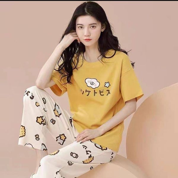 تیشرت شلوار زنانه ست راحتی دخترانه و زنانه گیاهی سبک نرم