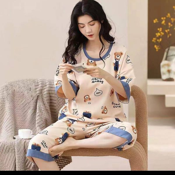تیشرت شلوارک زنانه ست راحتی دخترانه گیاهی