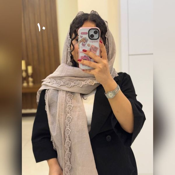 شال کتان سنگشور دور دانتل وارداتی