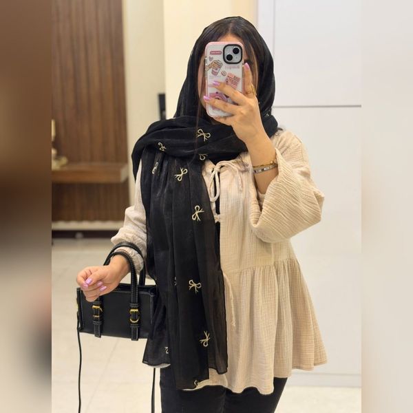 شال پاپیونی مشکی ژان ژان ترک