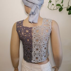 مشخصات کراپ، تاپ، نیم‌تنه، زنانه، دخترانه، قلاببافی کد 1215