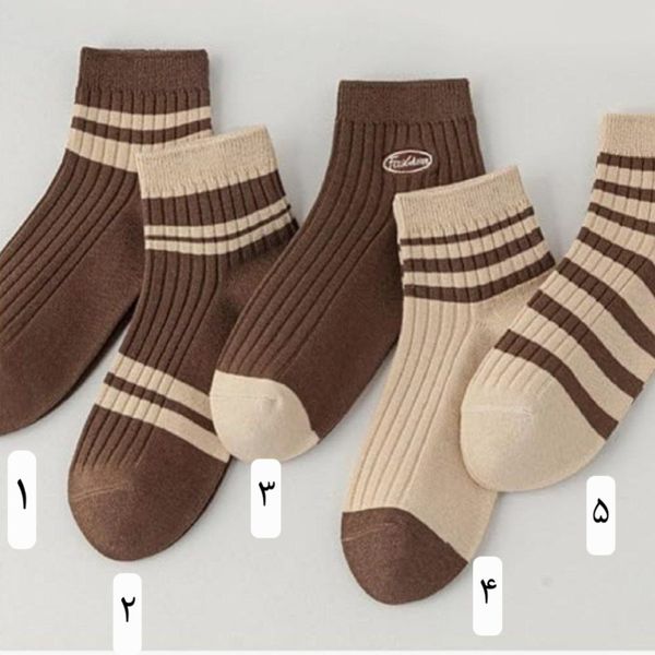 جوراب مچی زنانه کبریتی قهوه ای