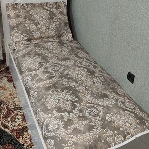 مشخصات روتختی یک نفره کرم قهوه ای نیم ست یکنفره تشک کرم قهوه ای