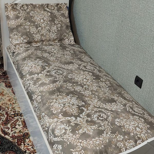 روتختی یک نفره کرم قهوه ای نیم ست یکنفره تشک کرم قهوه ای