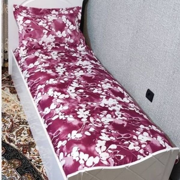 روتختی یک نفره روکش تخت یکنفره زرشکی صورتی گل سفید