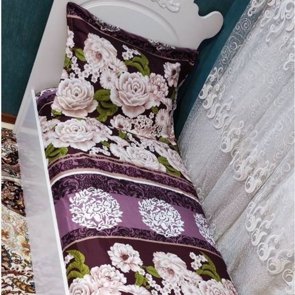 قیمت ارزان روتختی یک نفره گل دار صورتی  بنفش گلدار