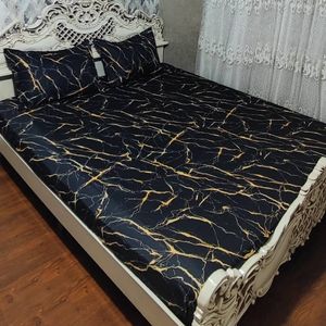 قیمت روتختی ملحفه دونفره ماربل مشکی