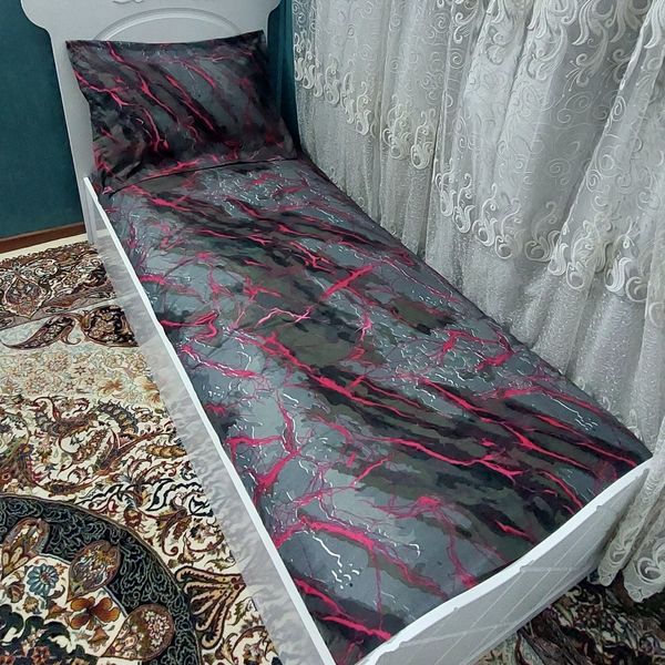 روتختی یک نفره  صورتی با روبالش زیپ دار  ماربل