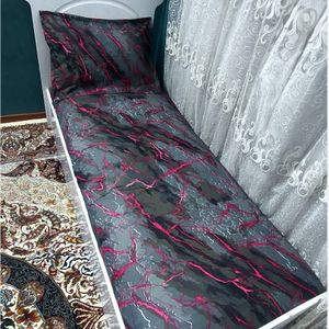 مشخصات روتختی یک نفره  صورتی با روبالش زیپ دار  ماربل