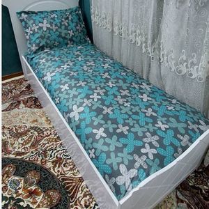 قیمت روتختی یک نفره کش دوزی پاییزی روکش تشک یکنفره ابی فیروزه ای طوسی