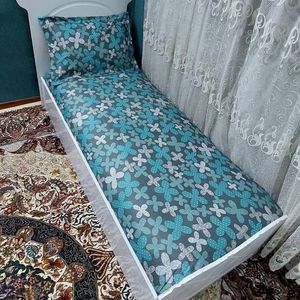 خرید آنلاین روتختی یک نفره کش دوزی پاییزی روکش تشک یکنفره ابی فیروزه ای طوسی