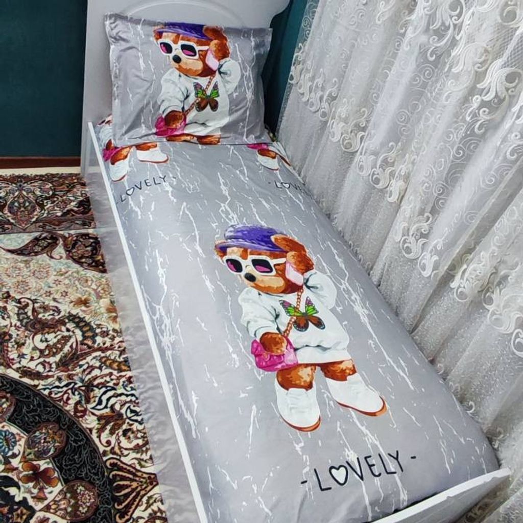 خرید انلاین روتختی تشک تخت دخترانه عروسکی تدی یک نفره