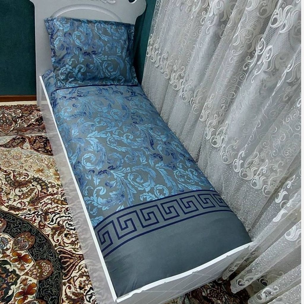 قیمت روتختی یکنفره طرح ورساچ ابی طوسی یک نفره وراسچی برگ