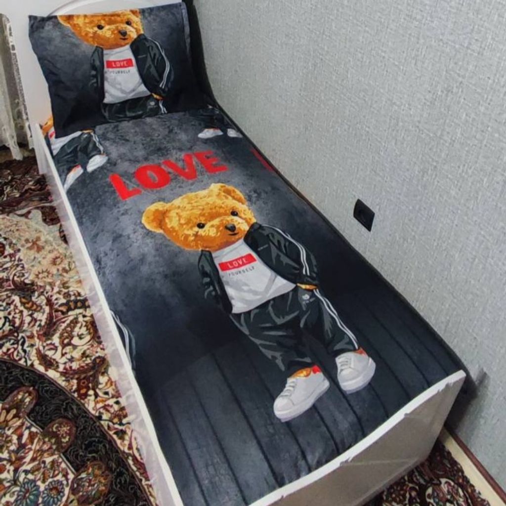 قیمت ارزان روتختی یک نفره پسرانه طرح تدی خرسی