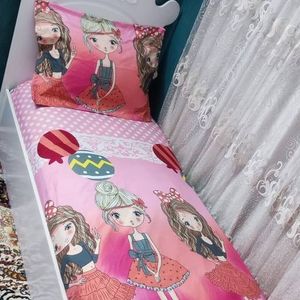 فروش اینترنتی روتختی یک نفره عروسکی دخترانه صورتی