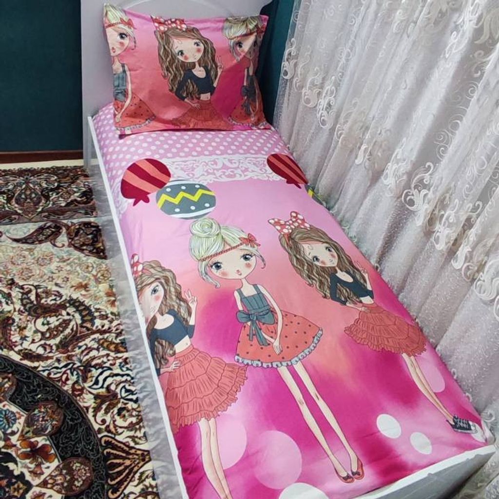 فروش اینترنتی روتختی یک نفره عروسکی دخترانه صورتی