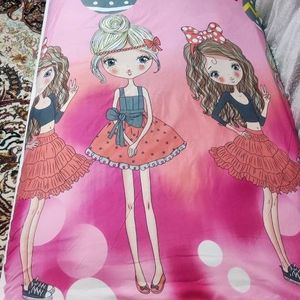 خرید آنلاین روتختی یک نفره عروسکی دخترانه صورتی
