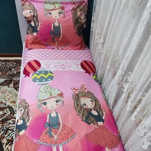 فروش اینترنتی روتختی یک نفره عروسکی دخترانه صورتی