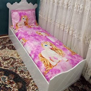 خرید اینترنتی روتختی یک نفره دخترانه تک شاخ دورکش صورتی