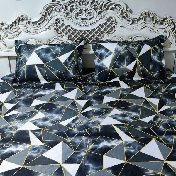 ملحفه کشدار تخت دونفره طرح سه بعدی اینه ای