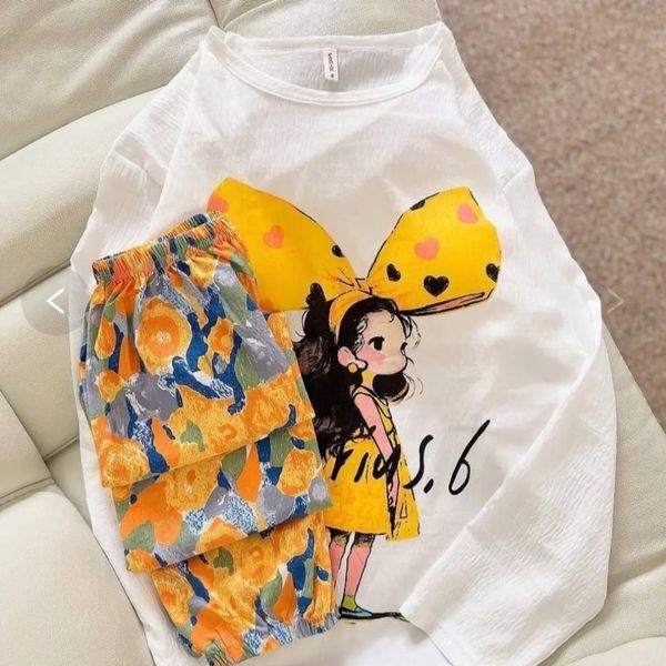 ست لباس شلوار زنانه دخترانه نخ تن خور عالی7