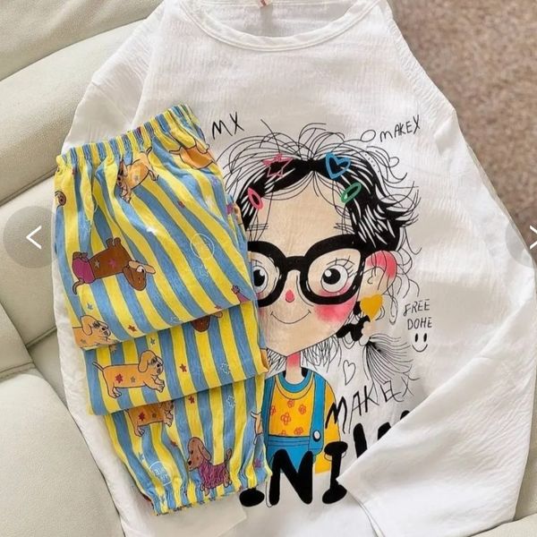 ست لباس شلوار زنانه دخترانه نخ تن خور عالی7