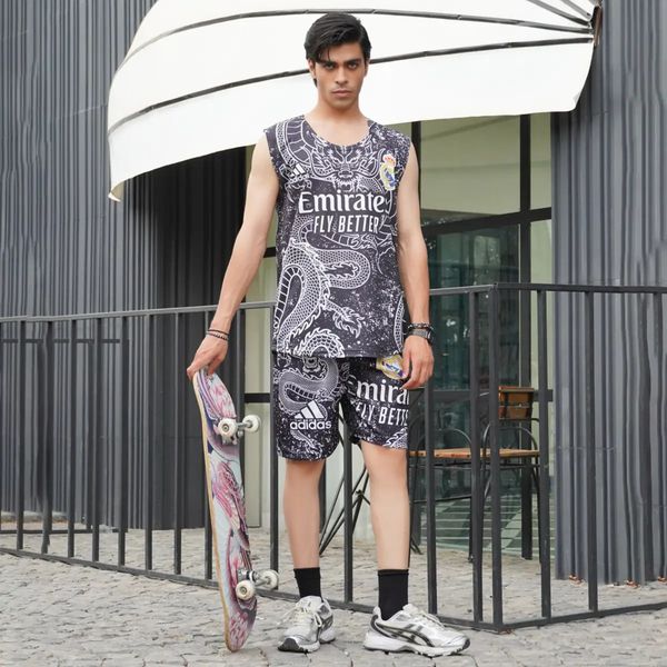 ست رکابی شلوارک مردانه طرح اژدها