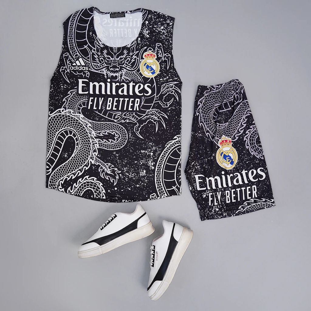 خرید اینترنتی ست رکابی شلوارک مردانه طرح اژدها