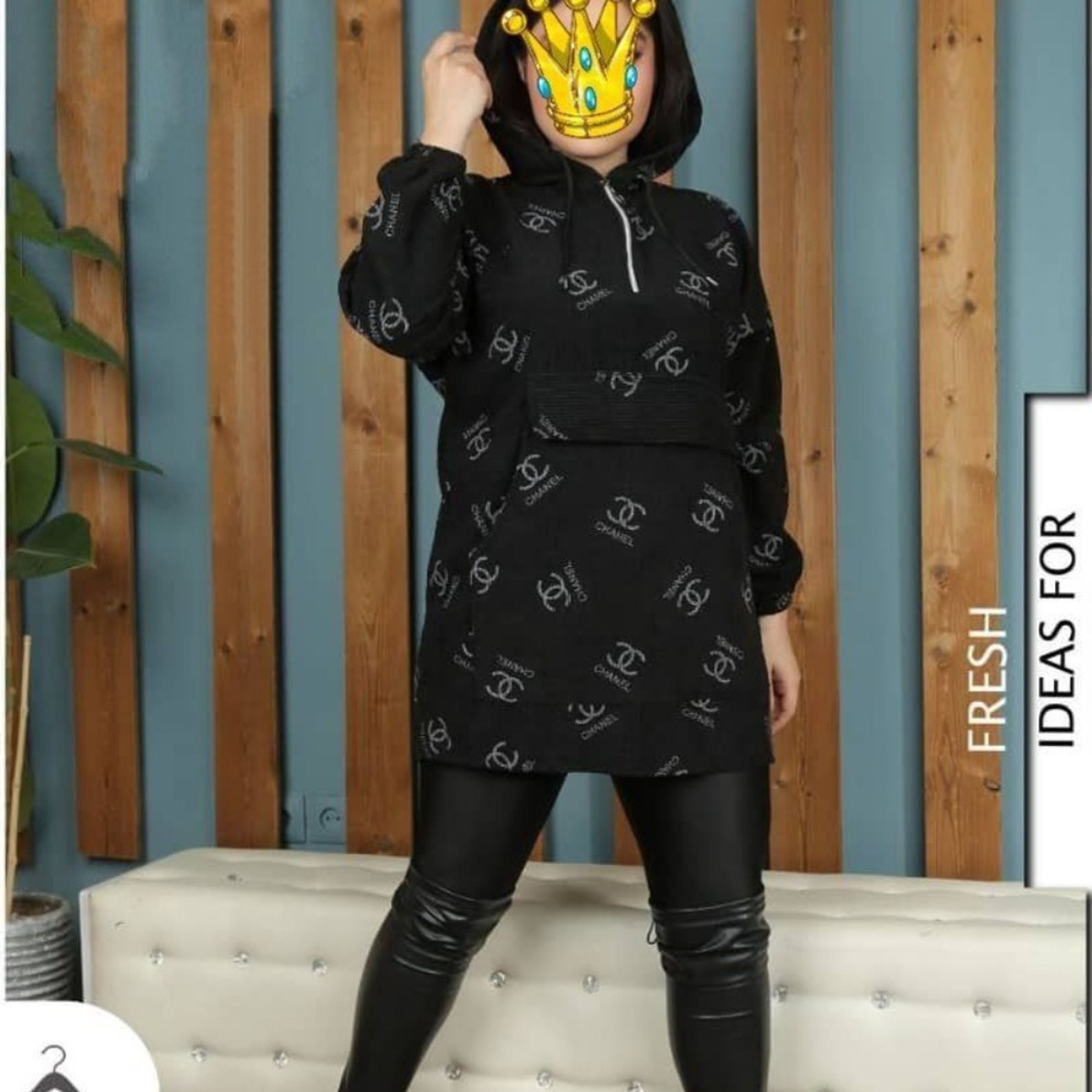 خرید اینترنتی هودی نیم زیپ مخمل