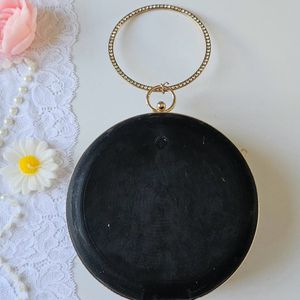قیمت کیف کلاچ مدل دایره دسته دار طلایی