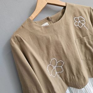 خرید اینترنتی شومیز مانتویی مزونی گلدوزی تا سایز 52