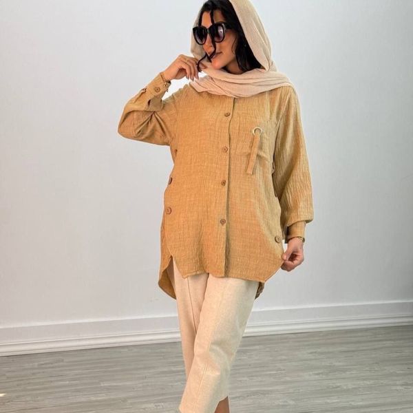 مانتو زنانه طرح جیب پرچی
