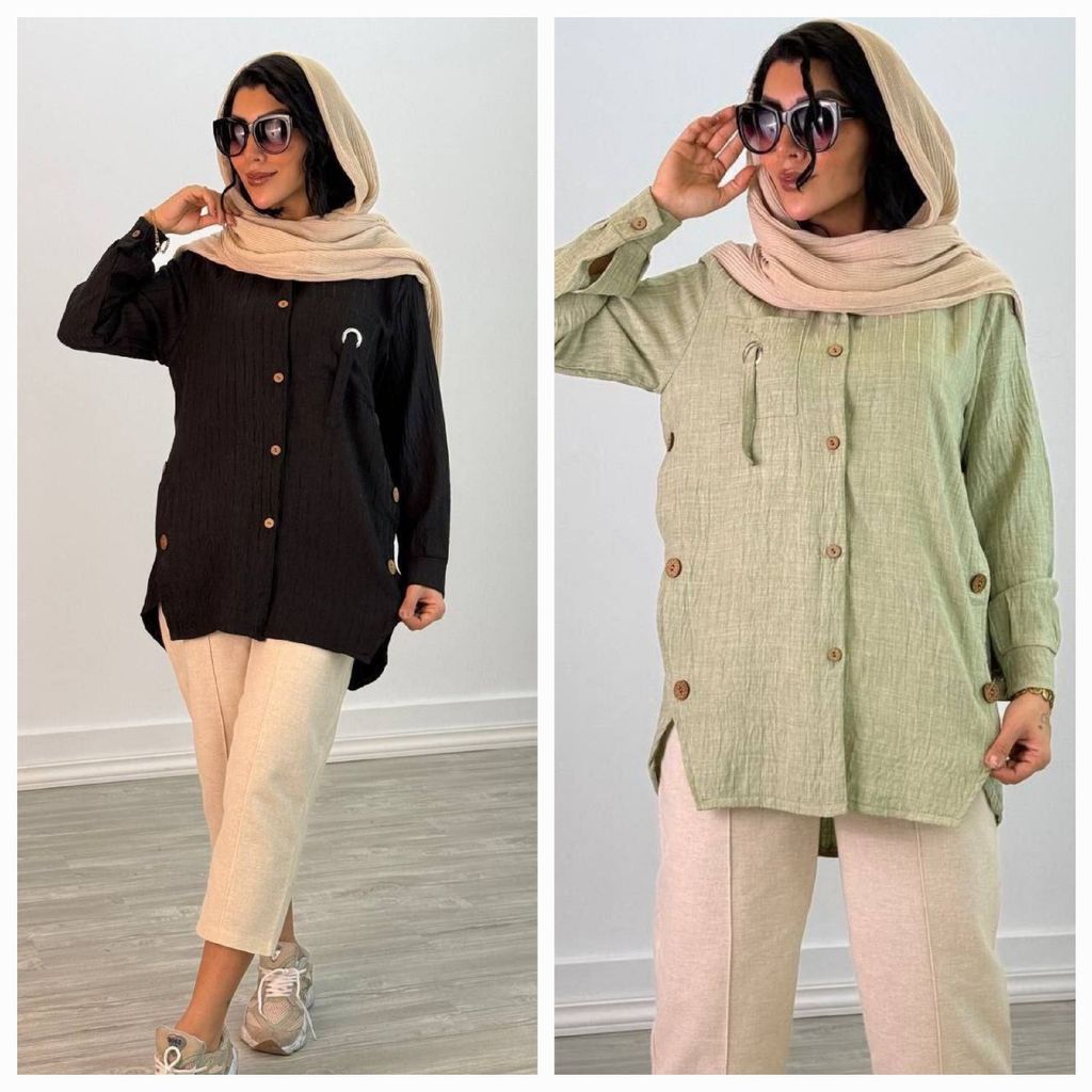 خرید آنلاین مانتو زنانه طرح جیب پرچی