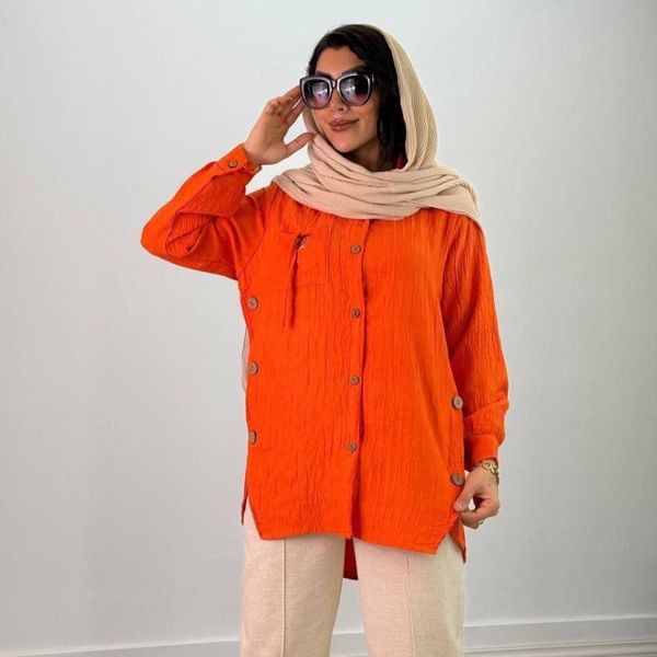 مانتو زنانه طرح جیب پرچی