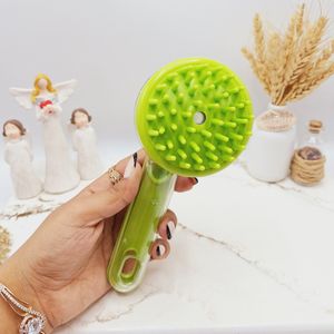 فروش اینترنتی برس و ماساژور سیلیکونی مخزنی دسته دار