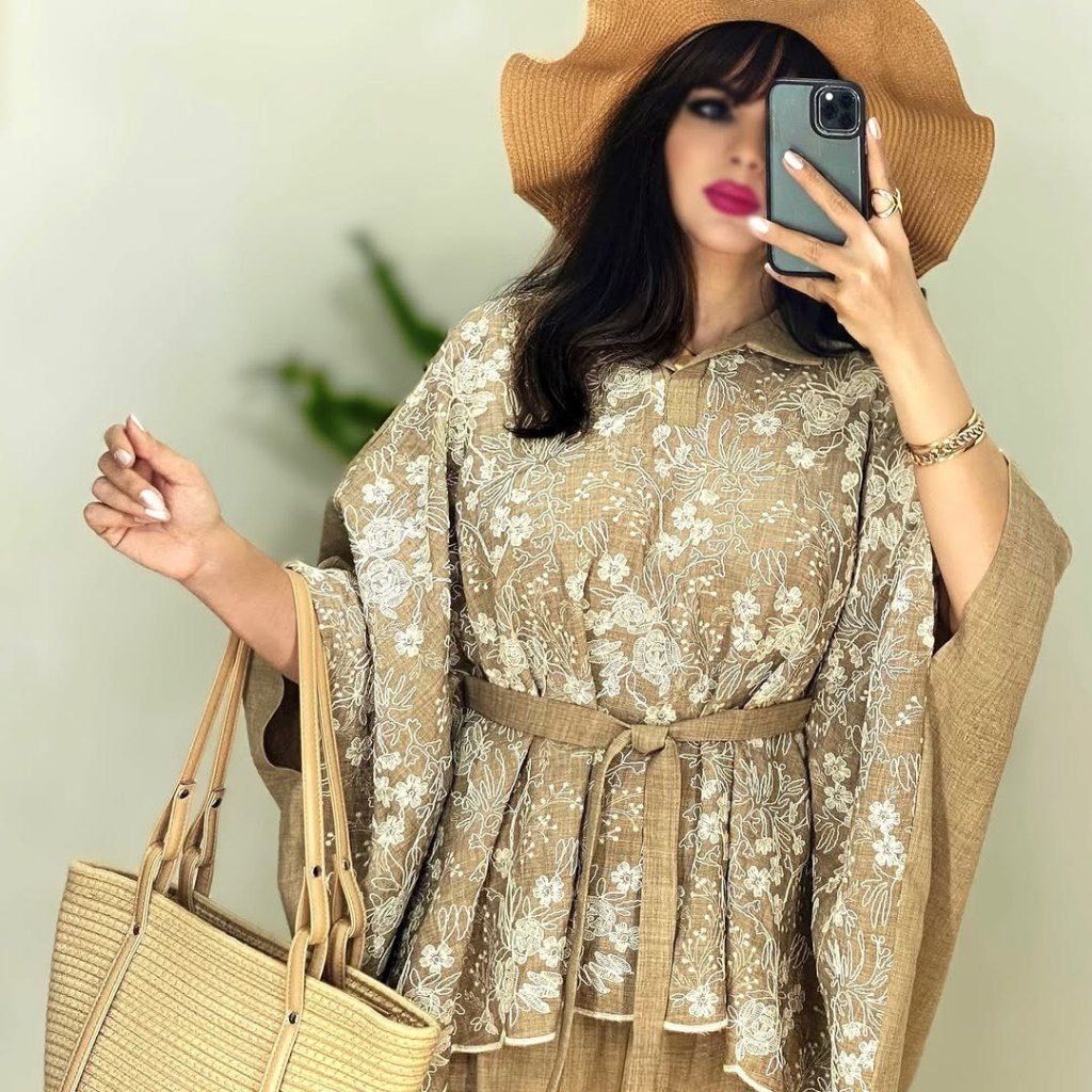 قیمت ارزان ست پانچ و شلوار زنانه طرح بهار