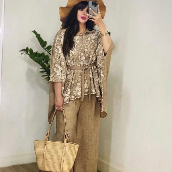 ست پانچ و شلوار زنانه طرح بهار